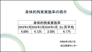 身体的拘束の実施状況について